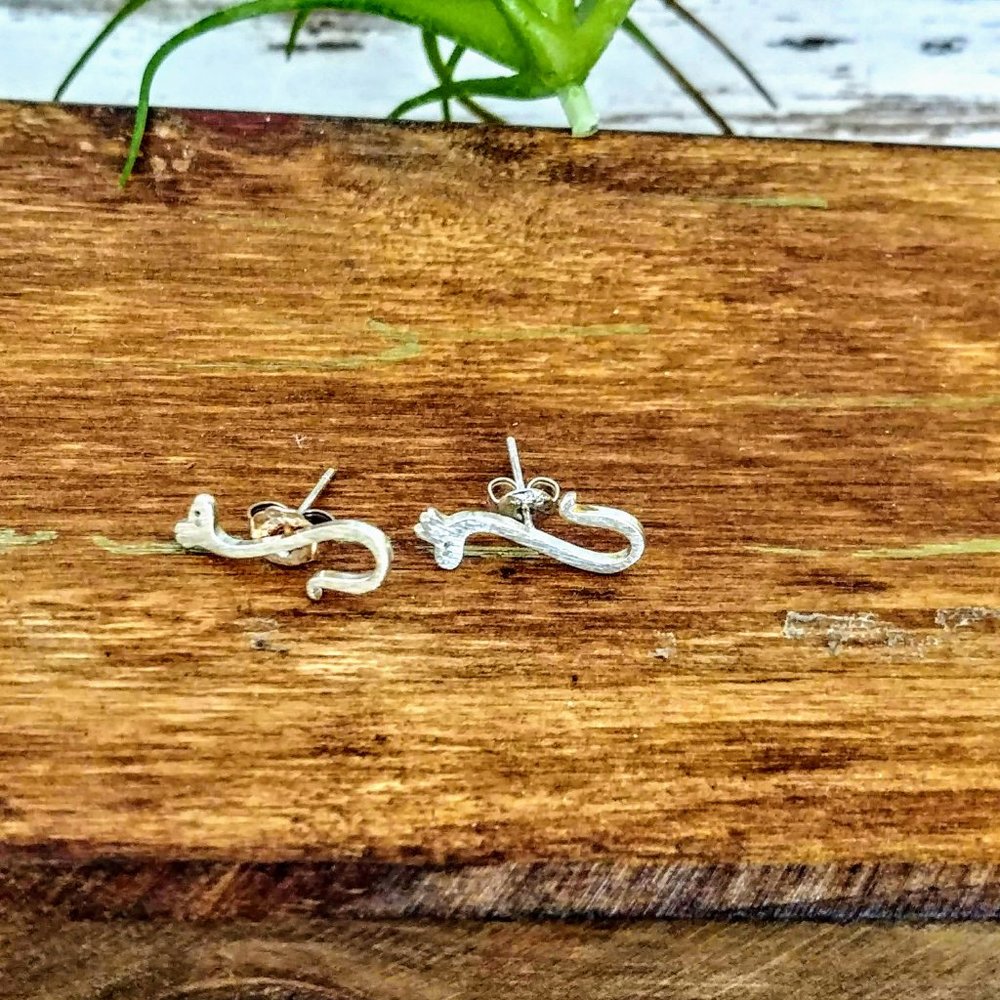 Sterling Silver Snake Earrings - Picture 4 of 6